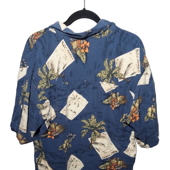 Boca Classics Hawaiian Shirt Mens XLT Short Sleeve Button Up Blue Tropical Print - Picture 2 of 5